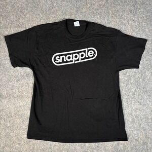 Port & Company Snapple T-Shirt Mens XL Black Graphic Logo Tee